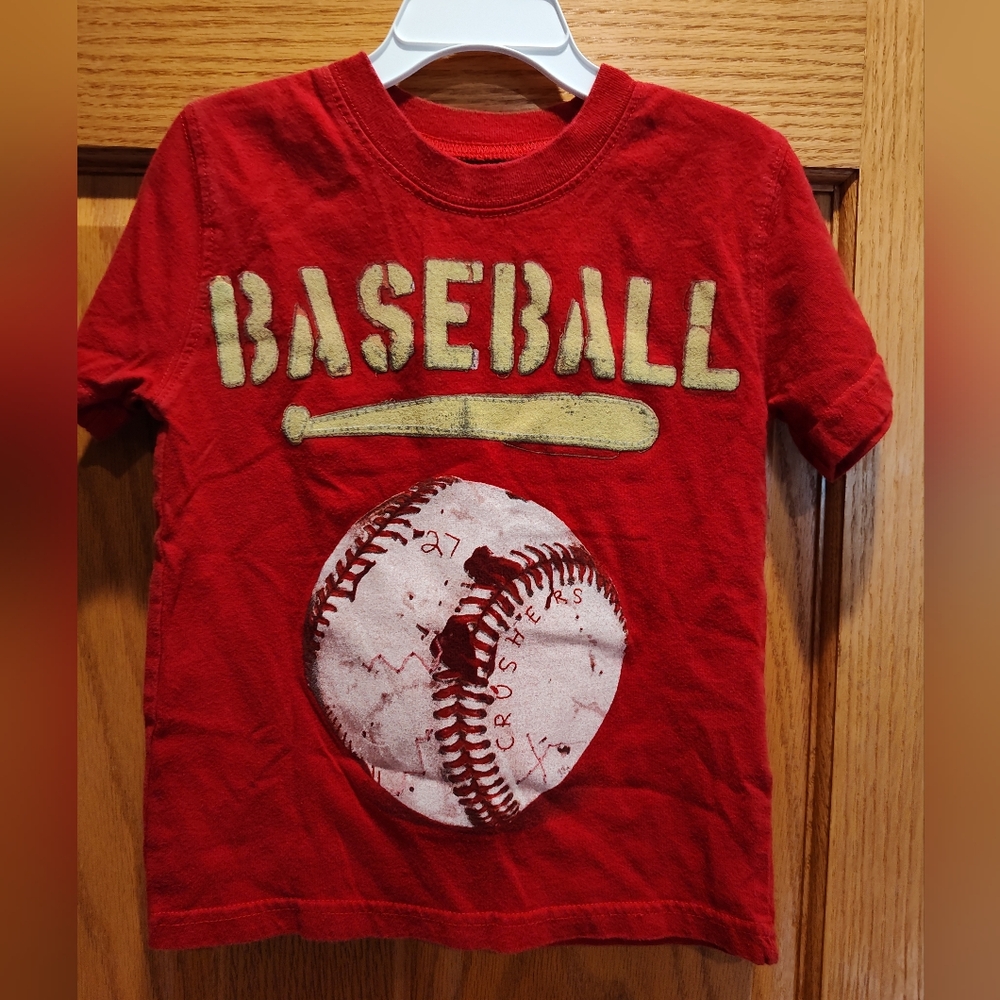 Wes & Willy Kids 2T Red Baseball Graphic T-Shirt